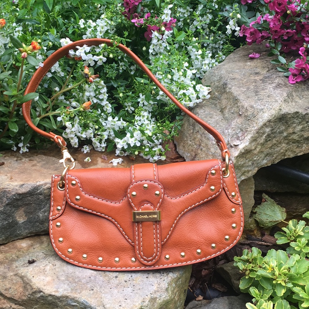 Authentic Michael Kors Tan Brown Leather Purse